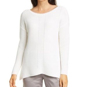 Eileen Fisher bateau neck merino wool sweater S